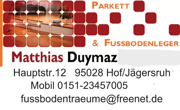 Logo der Firma Parkett- und Fußbodenleger Matthias Duymaz aus Hof auf dem Branchenportal Maler.org