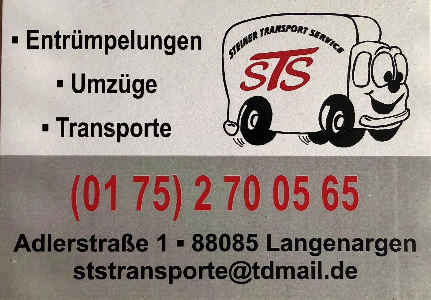 Logo der Firma STS Transporte Inh. Jürgen Steiner aus Langenargen auf dem Branchenportal Hausmeisterdienste.net