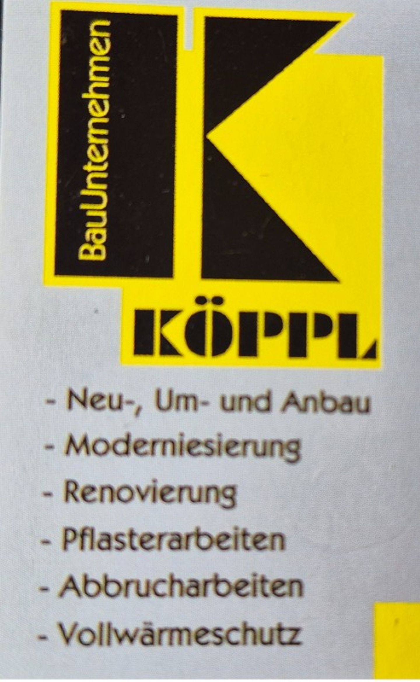 Logo der Firma Köppl Bauunternehmen aus Hohenwarth auf dem Branchenportal Bauunternehmen.org