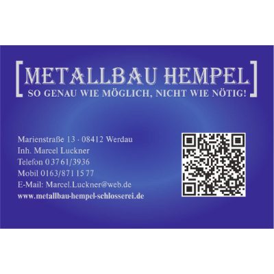 Logo der Firma Metallbau Hempel aus Werdau auf dem Branchenportal Schlosserei.net