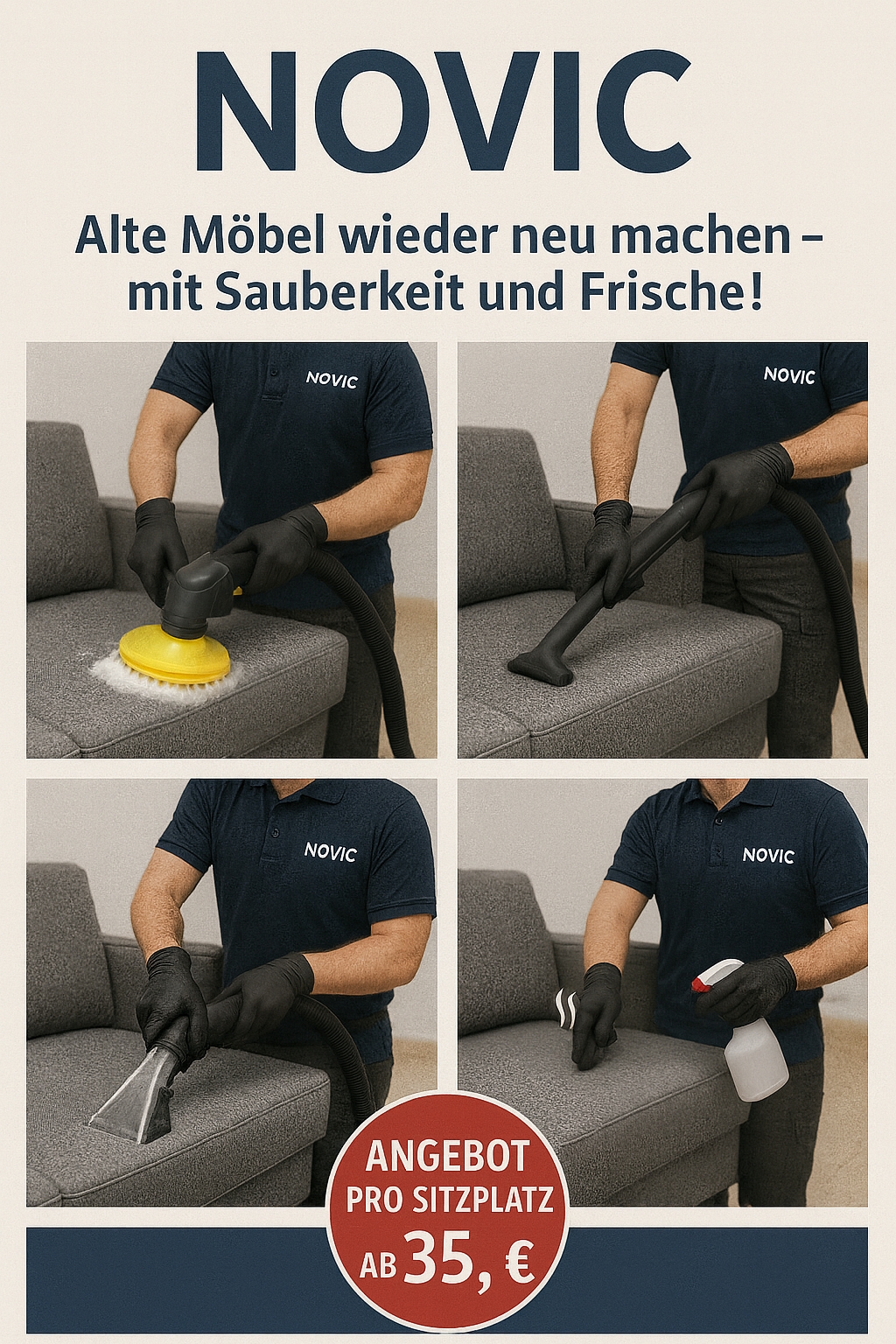 Beispielarbeit von Novic Gebäudereinigung Gartenarbeiten Polsterreinigung Winterdienst - veröffentlicht auf Hausmeisterdienste.net