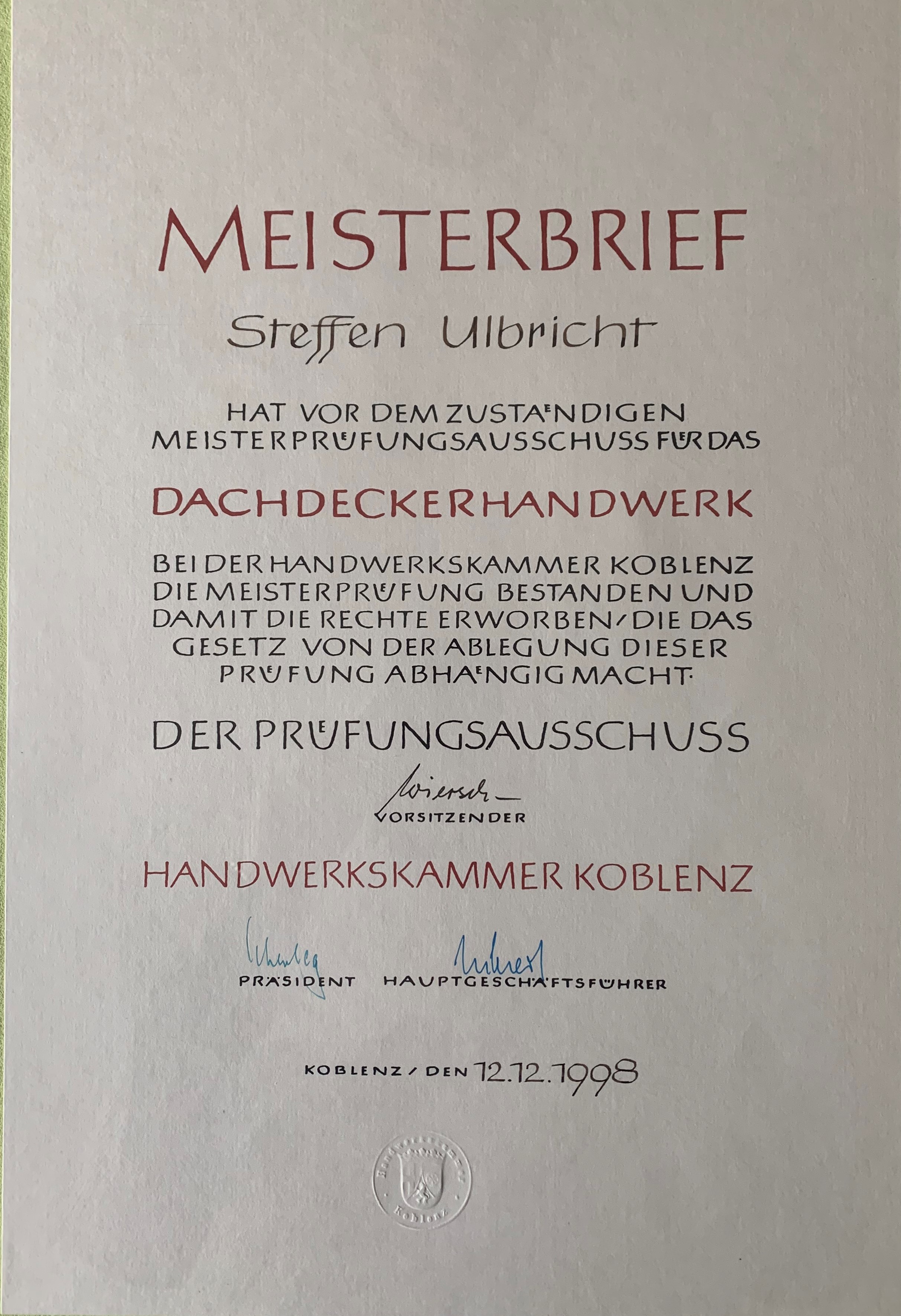 Beispielarbeit von Ulbricht Steffen Dachdeckerei, Gerüstbau - veröffentlicht auf Dachdecker.com