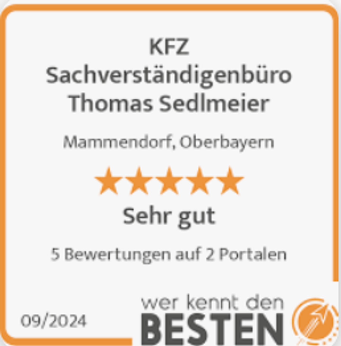 Beispielarbeit von Kfz-Sachverständigenbüro Thomas Sedlmeier - veröffentlicht auf Gutachter.org