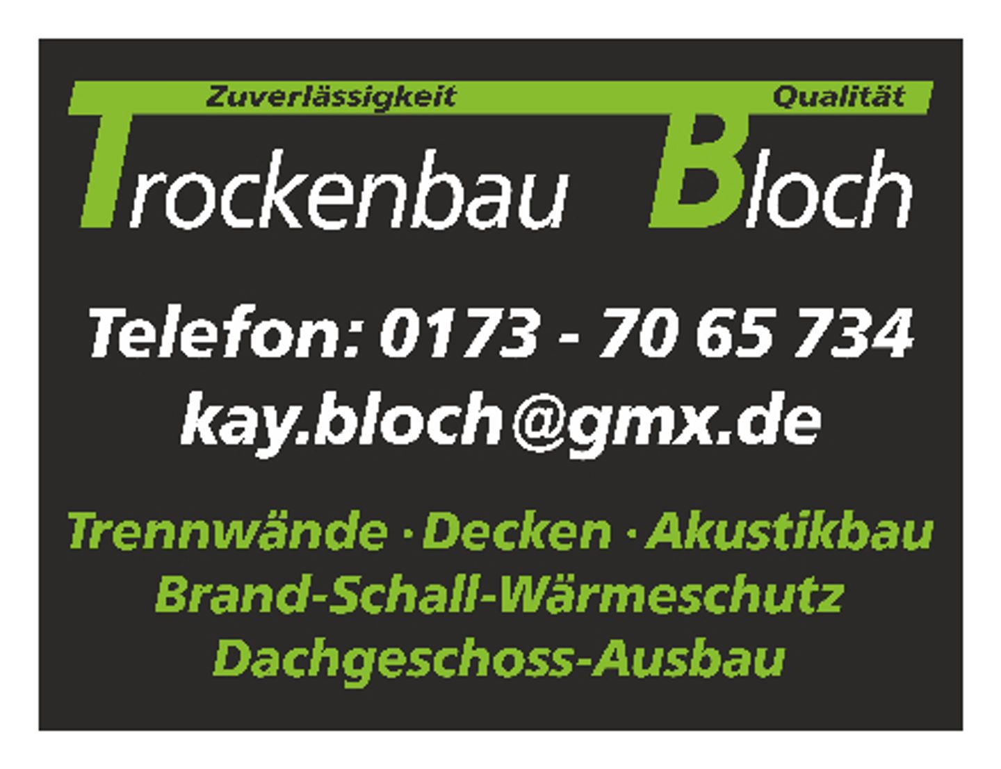 Logo der Firma Trockenbau Bloch aus Miesbach auf dem Branchenportal Bauunternehmen.org