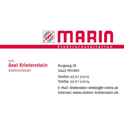 Logo der Firma Marin Elektroinstallation - Inh. Axel Krietenstein aus Minden auf dem Branchenportal Elektriker.org