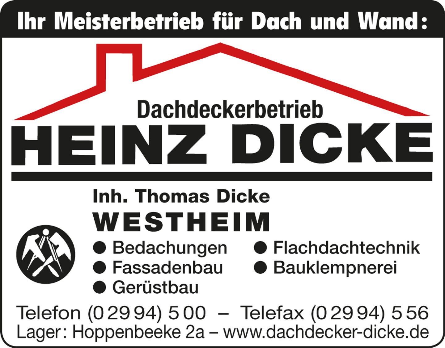 Logo der Firma Heinz Dicke Dachdeckerbetrieb Inh.Thomas Dicke e. K. aus Marsberg auf dem Branchenportal Dachdecker.com