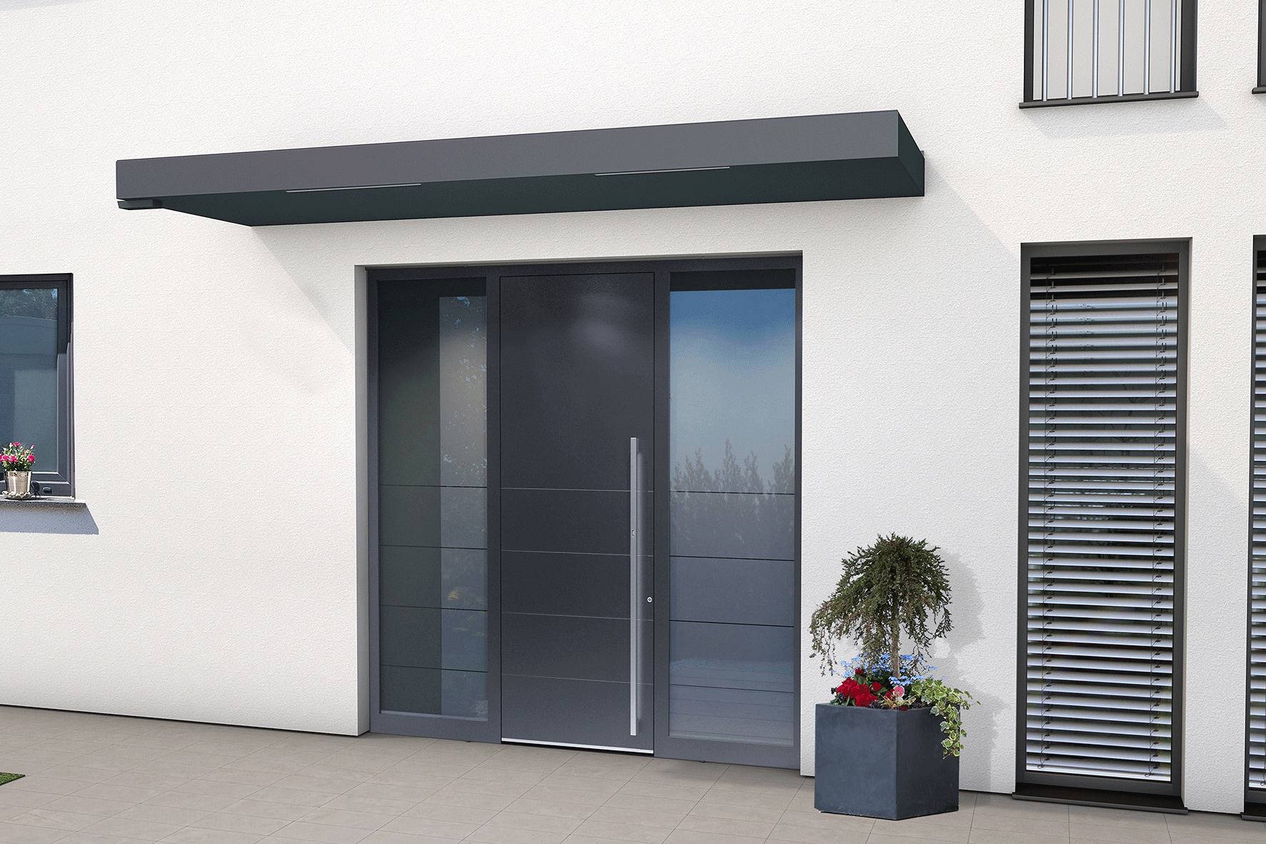 Beispielarbeit von heim-wunder.de - Vordächer, Rollladenantriebe, Smart Home - veröffentlicht auf Dachdecker.com