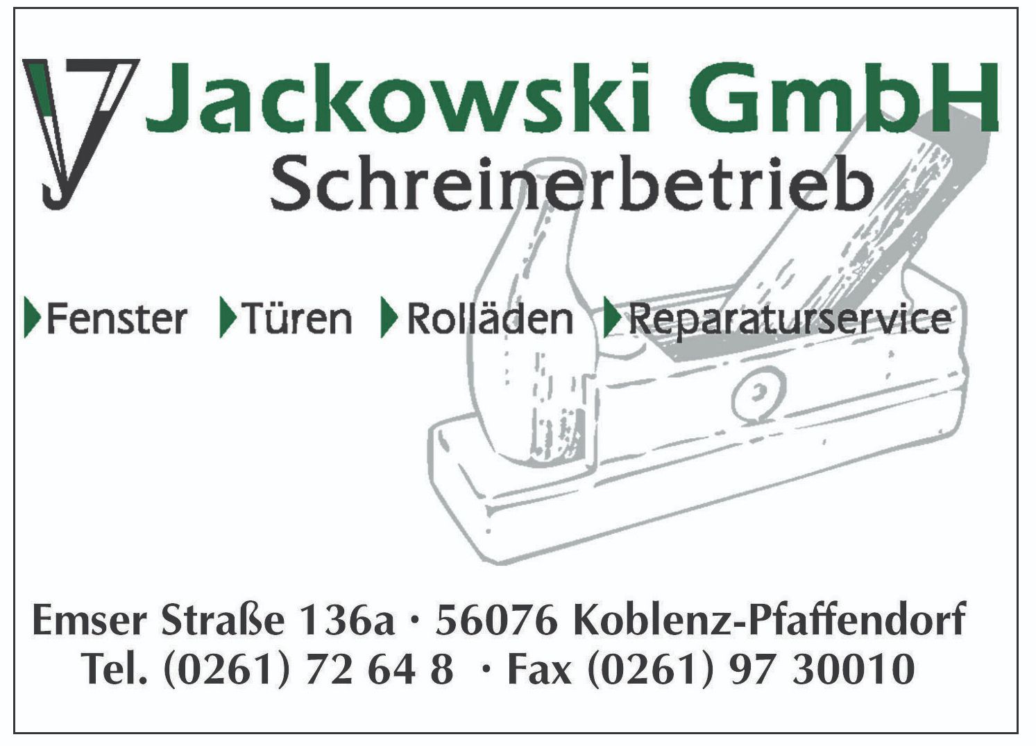 Logo der Firma Jackowski GmbH Schreinerbetrieb aus Koblenz auf dem Branchenportal Tischler-Schreiner.org