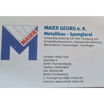 Logo der Firma Maier Georg e.K. Metallbau - Spenglerei aus Thurmansbang auf dem Branchenportal Schlosserei.net