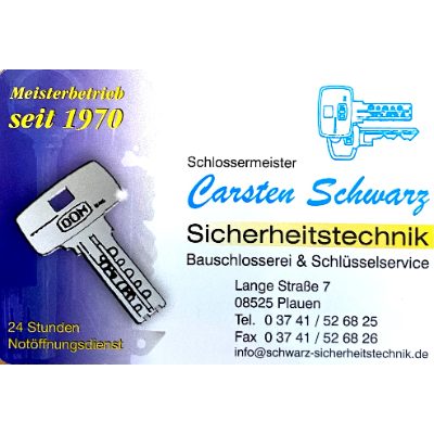 Logo der Firma Carsten Schwarz Sicherheitstechnik Bauschlosserei & Schlüsselservice Plauen aus Plauen auf dem Branchenportal Schlosserei.net