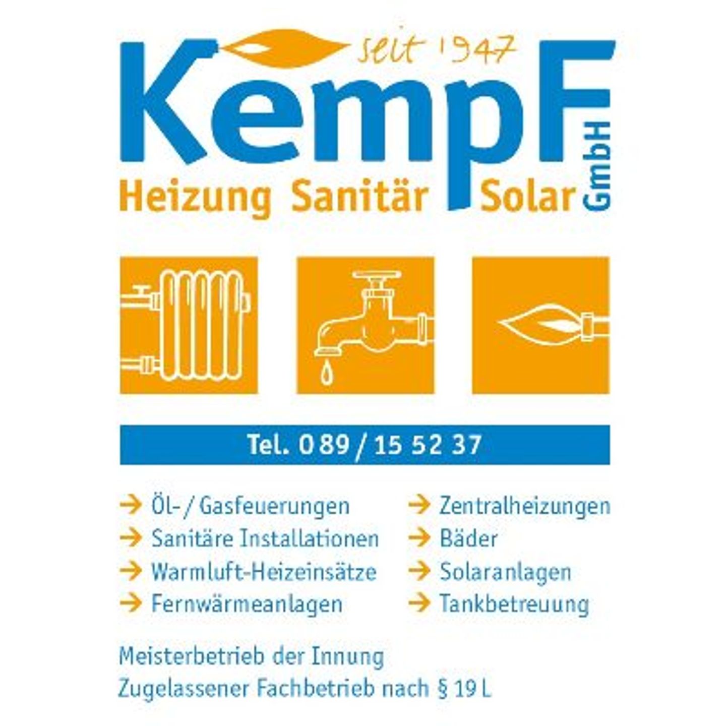 Logo der Firma Karl Kempf GmbH Heizung Sanitär aus München auf dem Branchenportal Sanitaer.org