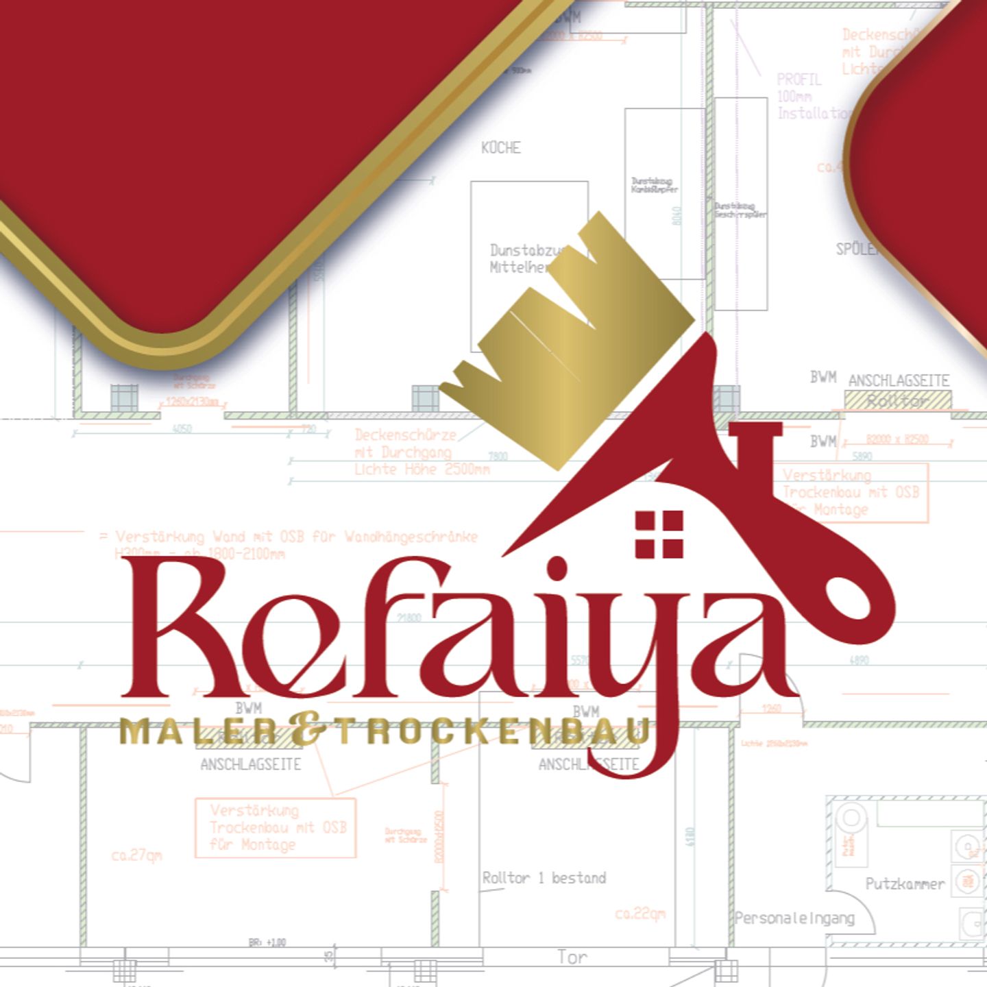 Logo der Firma Refaiya Maler & Trockenbau aus Peißenberg auf dem Branchenportal Maler.org