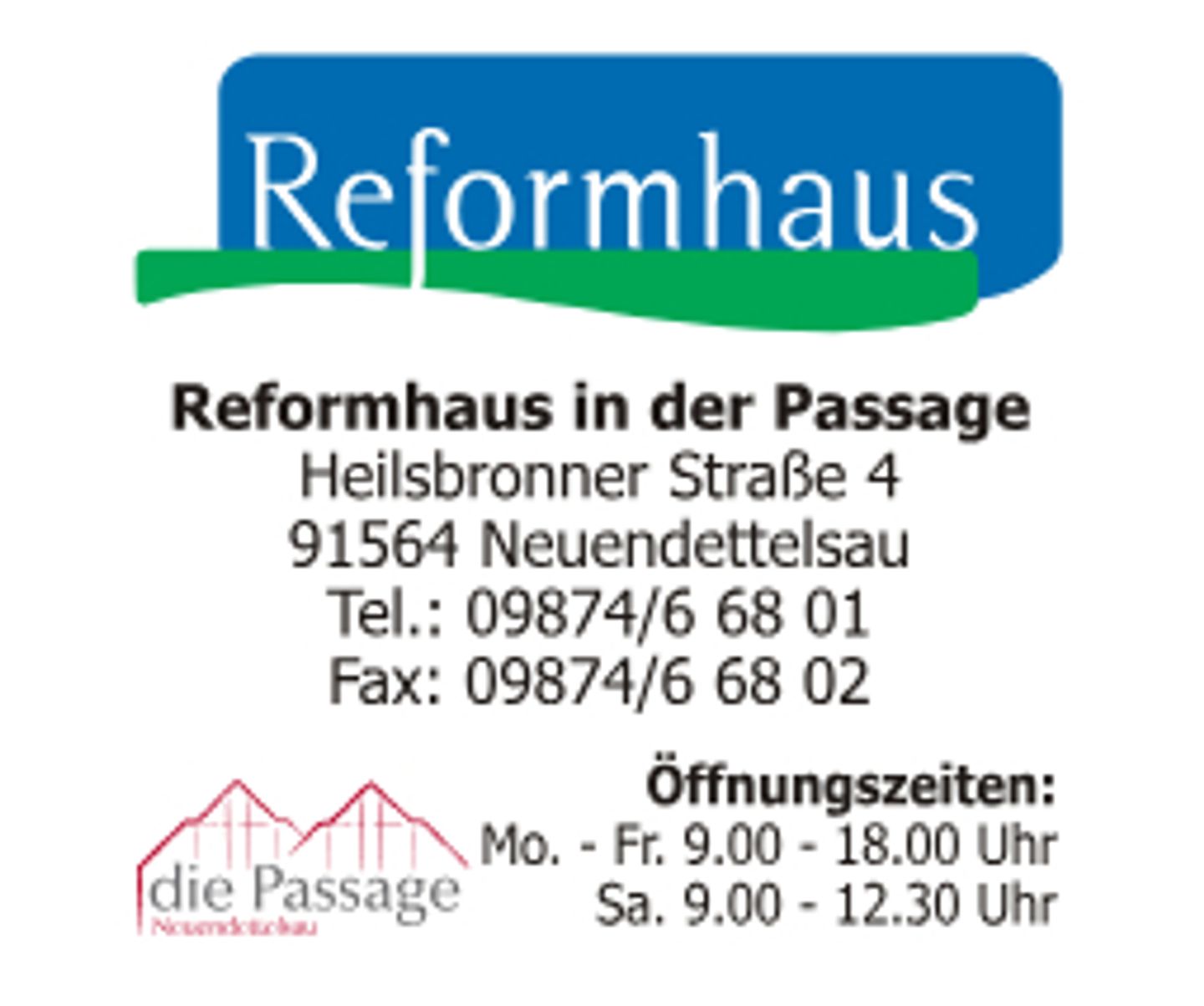 Reformhaus in der Passage - LOGO