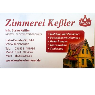 Logo der Firma Zimmerei Steve Keßler aus Bleicherode auf dem Branchenportal Bauunternehmen.org