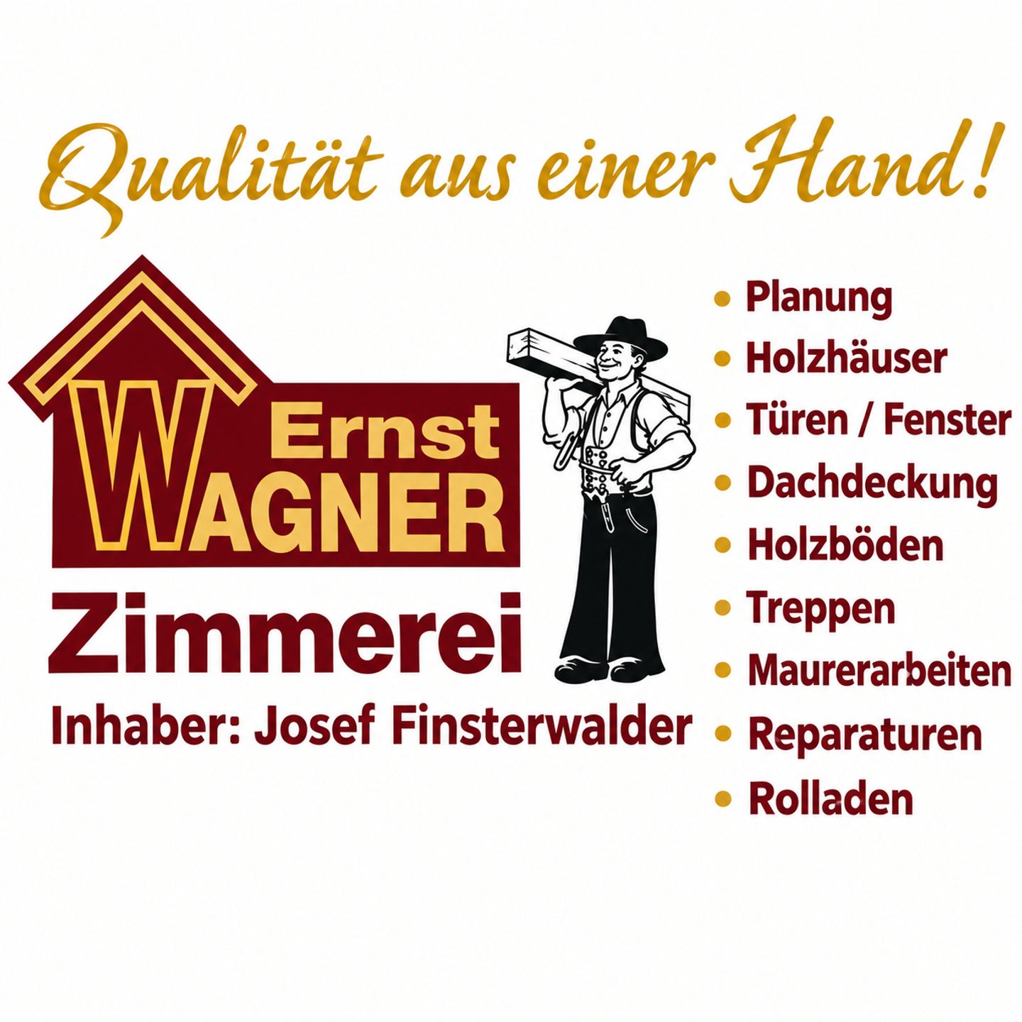 Logo der Firma Zimmerei Ernst Wagner Inhaber Josef Finsterwalder aus Murnau a. Staffelsee auf dem Branchenportal Tischler-Schreiner.org