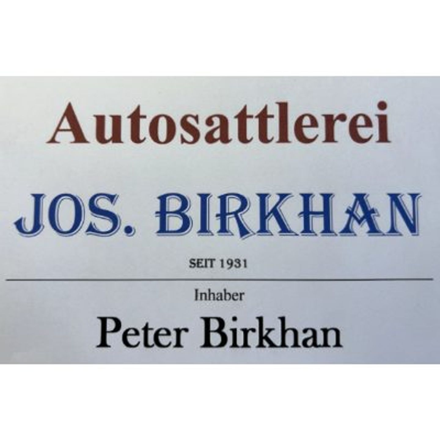Logo der Firma Autosattlerei JOS. BIRKHAN Inh. Peter Birkhan aus Bad Langensalza auf dem Branchenportal Auto-Werkstatt.de