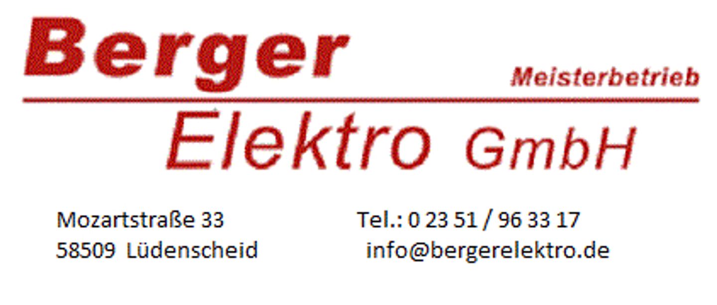 Logo der Firma Berger Elektro GmbH aus Lüdenscheid auf dem Branchenportal Elektriker.org