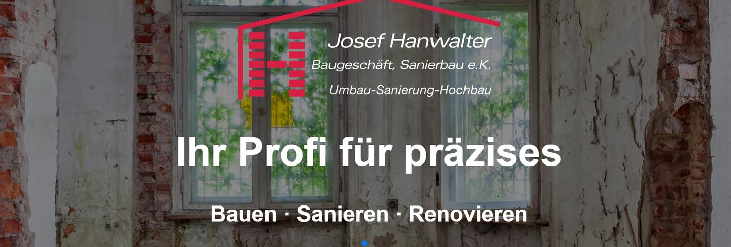 Logo der Firma Josef Hanwalter Baugeschäft, Sanierbau e.K. aus Augsburg auf dem Branchenportal Bauunternehmen.org