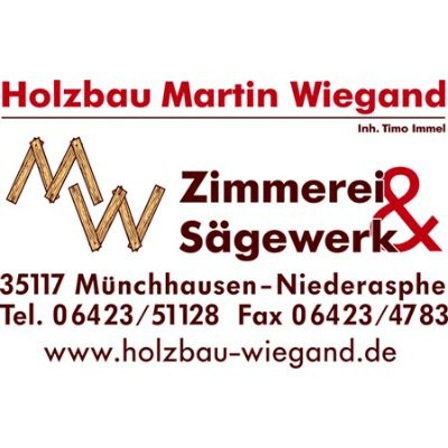 Logo der Firma Holzbau Martin Wiegand Inh. Timo Immel e.K. aus Münchhausen auf dem Branchenportal Tischler-Schreiner.org