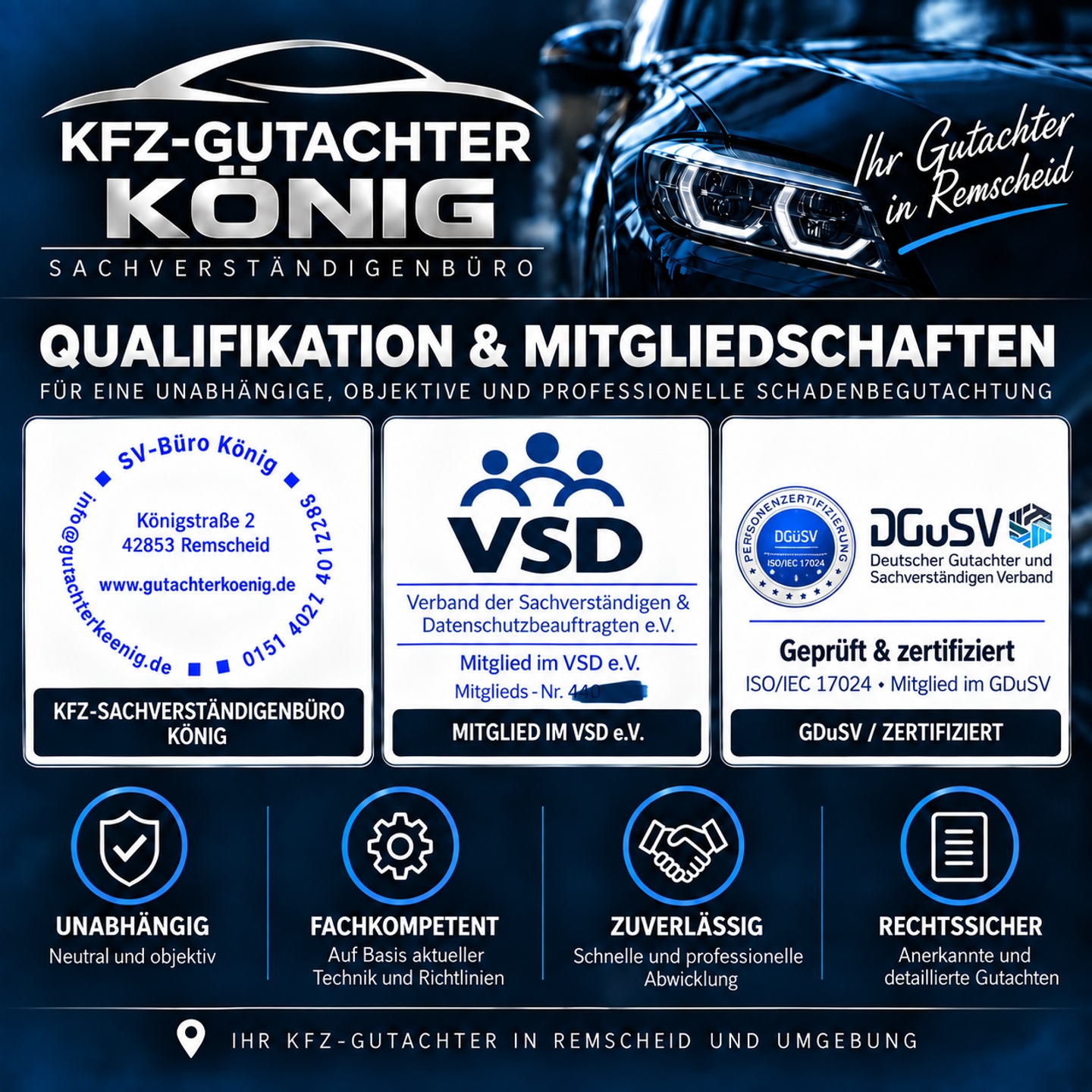 Beispielarbeit von Kfz-Gutachter König - veröffentlicht auf Gutachter.org