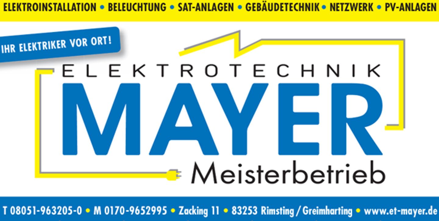 Logo der Firma Bernhard Mayer Elektrotechnik Mayer aus Rimsting auf dem Branchenportal Elektriker.org