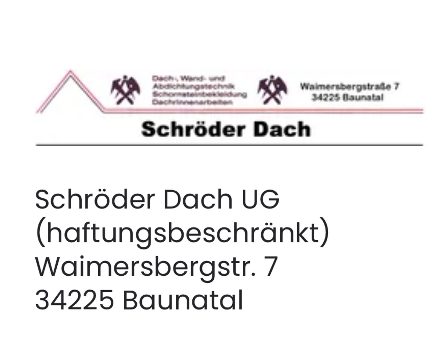 Logo der Firma Schröder Dach UG (haftungsbeschränkt) aus Baunatal auf dem Branchenportal Dachdecker.com