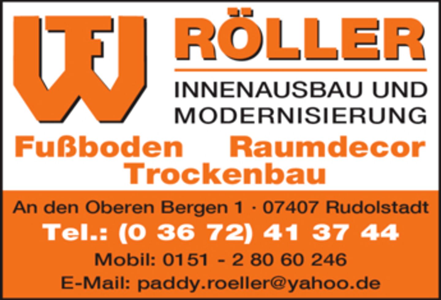 Logo der Firma Röller Paddy Fußboden u. Raumdecor aus Rudolstadt auf dem Branchenportal Tischler-Schreiner.org