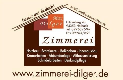 Logo der Firma Max Dilger - Zimmerermeister aus Haibach auf dem Branchenportal Tischler-Schreiner.org
