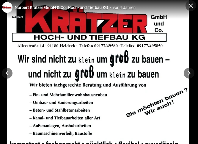 Beispielarbeit von Krätzer GmbH & Co. Hoch-u. Tiefbau KG - veröffentlicht auf Bauunternehmen.org