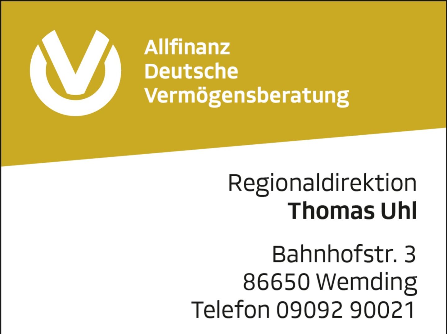 Logo der Firma Uhl Thomas Allfinanz aus Wemding auf dem Branchenportal Finanzberater.net