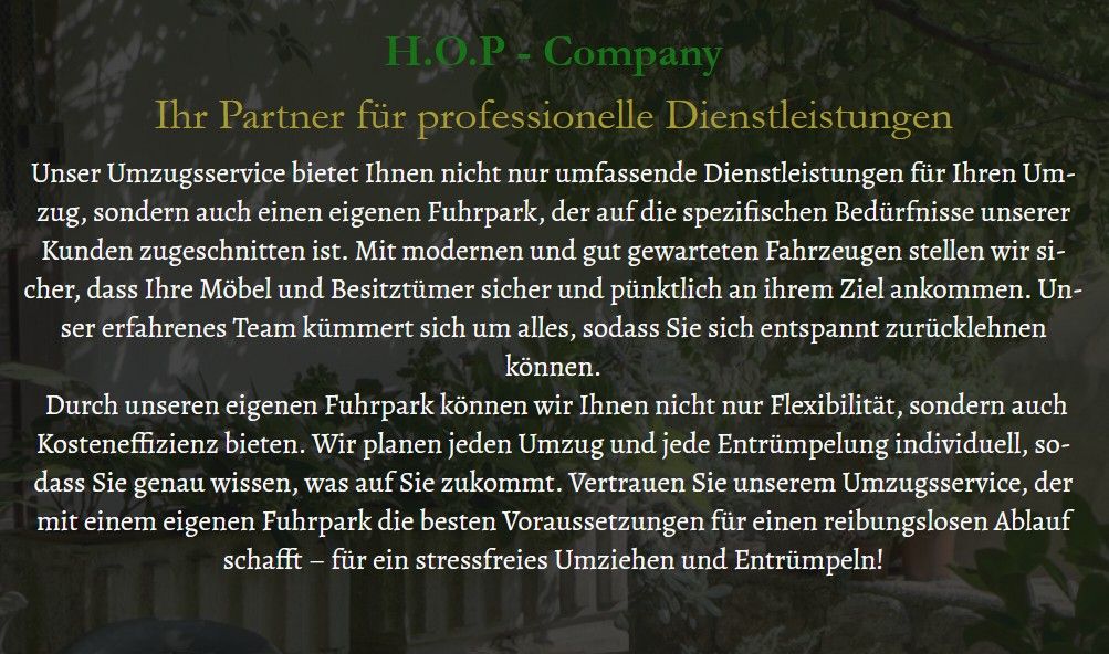 Beispielarbeit von H.O.P. - Company - veröffentlicht auf Hausmeisterdienste.net