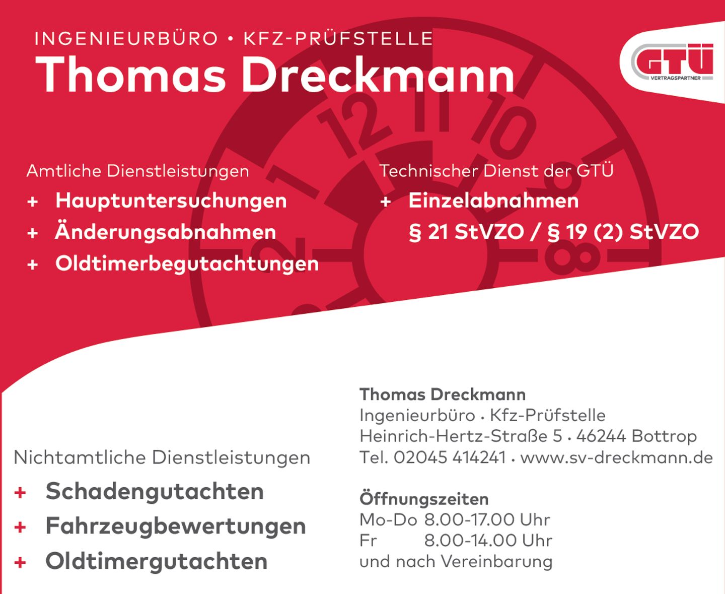 Logo der Firma Thomas Dreckmann Prüfingenieur, Kfz.-Sachverständiger aus Bottrop auf dem Branchenportal Gutachter.org