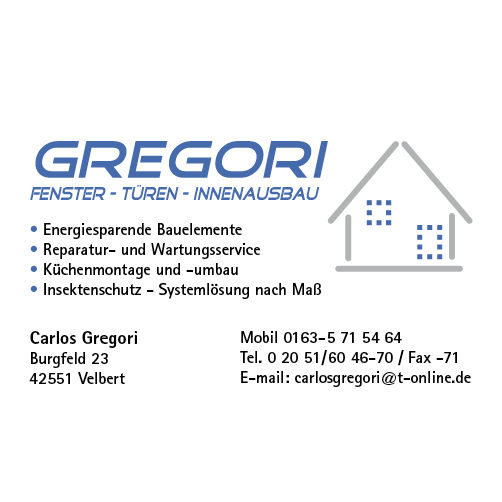 Logo der Firma GREGORI Fenster-Türen - Innenausbau aus Velbert auf dem Branchenportal Glaserei.org