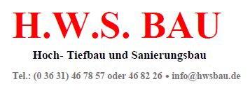 Logo der Firma H.W.S. Bau aus Nordhausen auf dem Branchenportal Bauunternehmen.org
