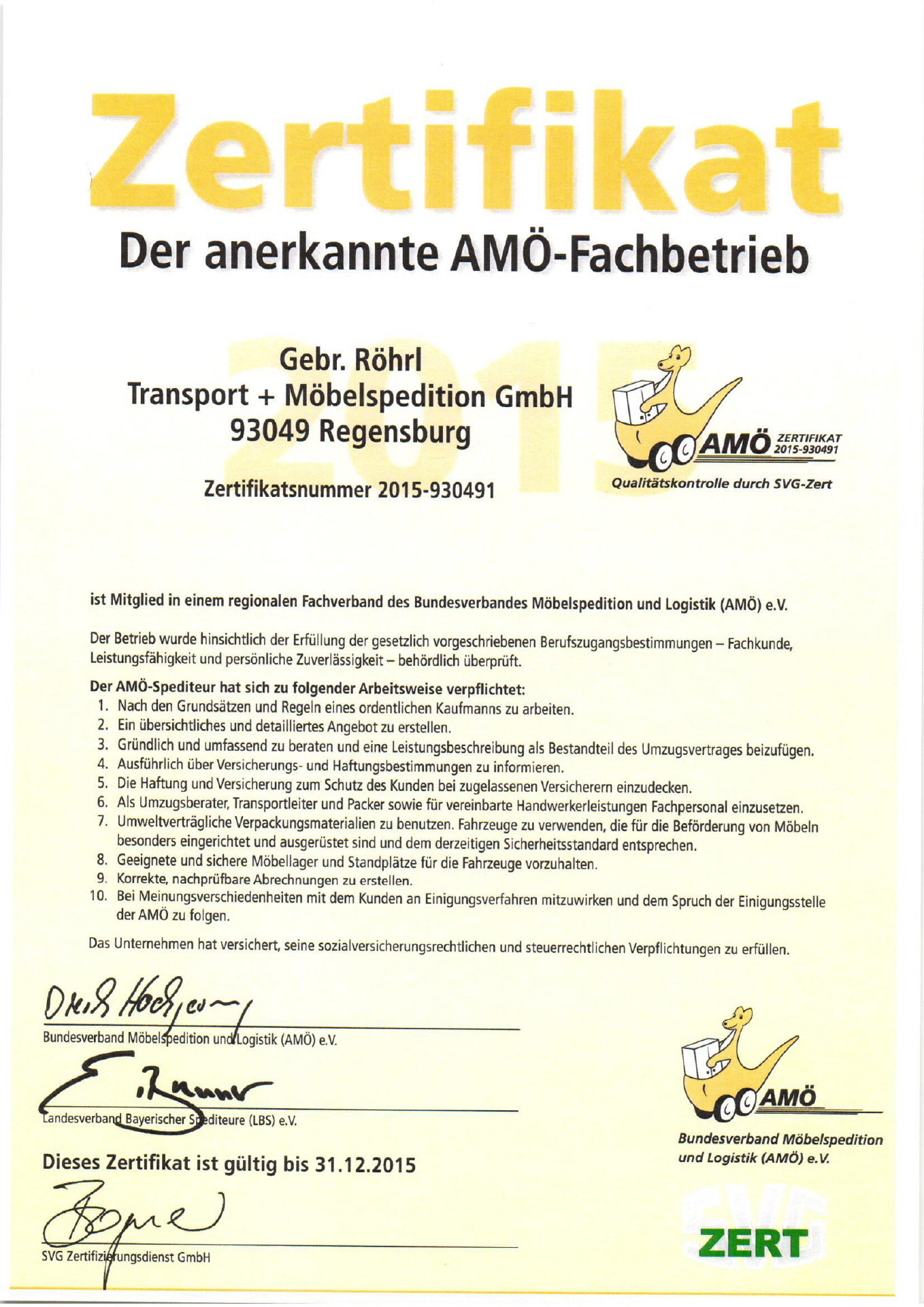 Beispielarbeit von Gebrüder Röhrl / Transport und Umzug - veröffentlicht auf Hausmeisterdienste.net