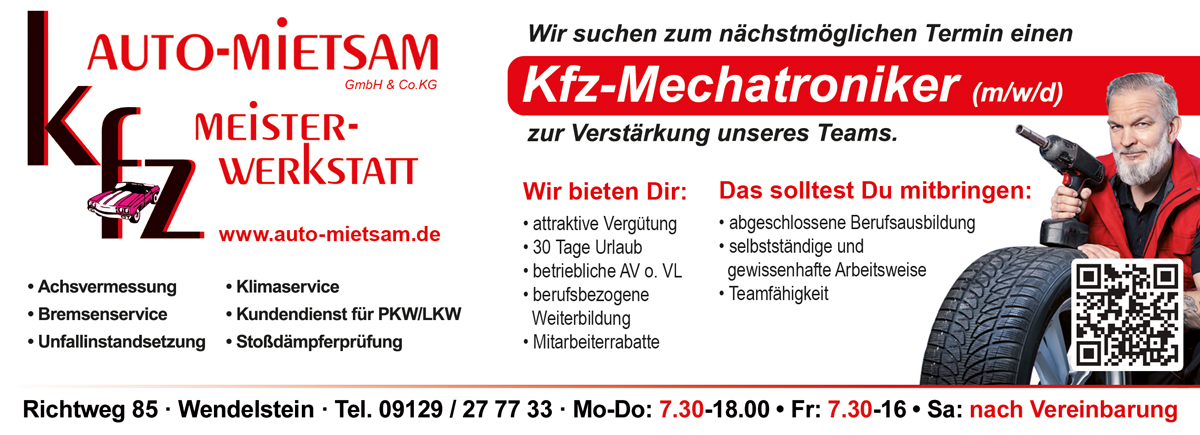 Beispielarbeit von Auto-Mietsam GmbH & Co. KG - veröffentlicht auf Auto-Werkstatt.de
