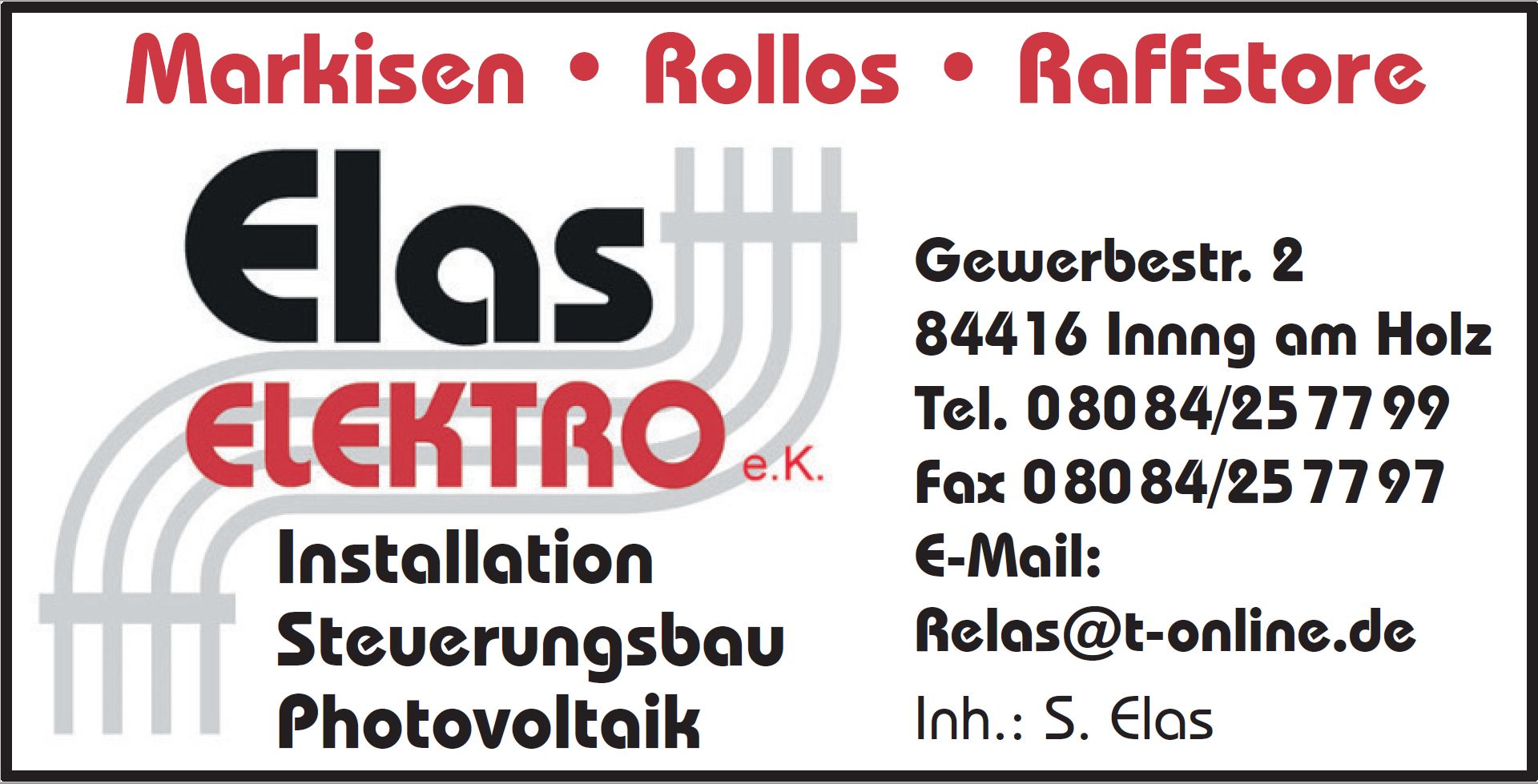 Logo der Firma Elas Elektro Installation und Steuerungsbau aus Inning auf dem Branchenportal Elektriker.org