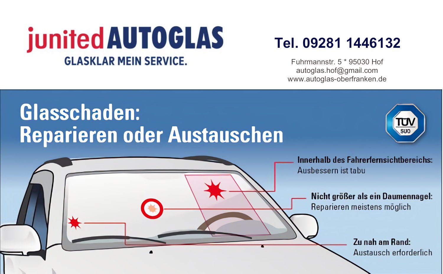 Beispielarbeit von Junited Knüpfer Autoglas Oberfranken GmbH - veröffentlicht auf Glaserei.org