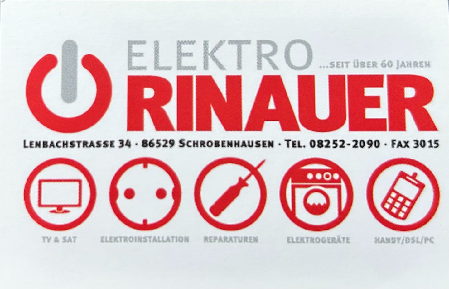 Logo der Firma Elektro Rinauer aus Schrobenhausen auf dem Branchenportal Elektriker.org