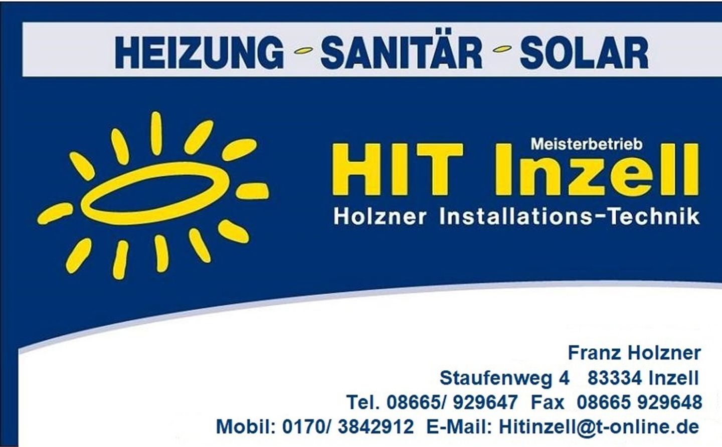 Logo der Firma HIT Inzell Franz Holzner aus Inzell auf dem Branchenportal Sanitaer.org