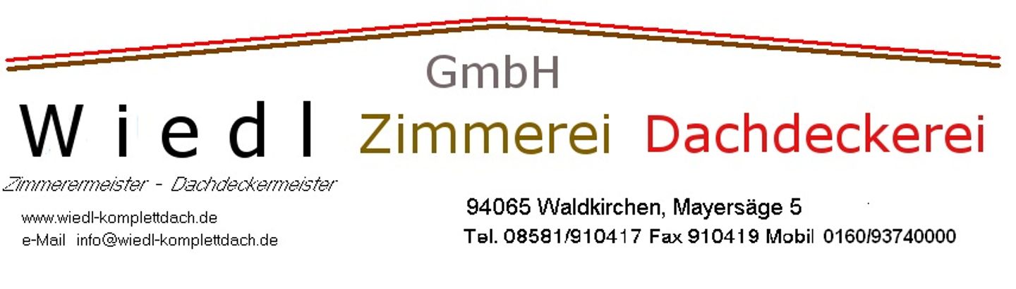 Logo der Firma Wiedl Zimmerei-Dachdeckerei GmbH aus Waldkirchen auf dem Branchenportal Bauunternehmen.org