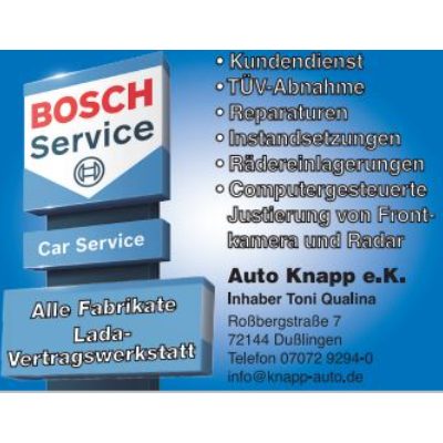 Logo der Firma Auto Knapp e. K. aus Dußlingen auf dem Branchenportal Auto-Werkstatt.de