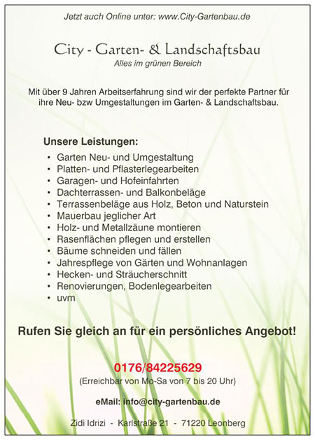 Beispielarbeit von City Galabau - veröffentlicht auf Gartenbau.org