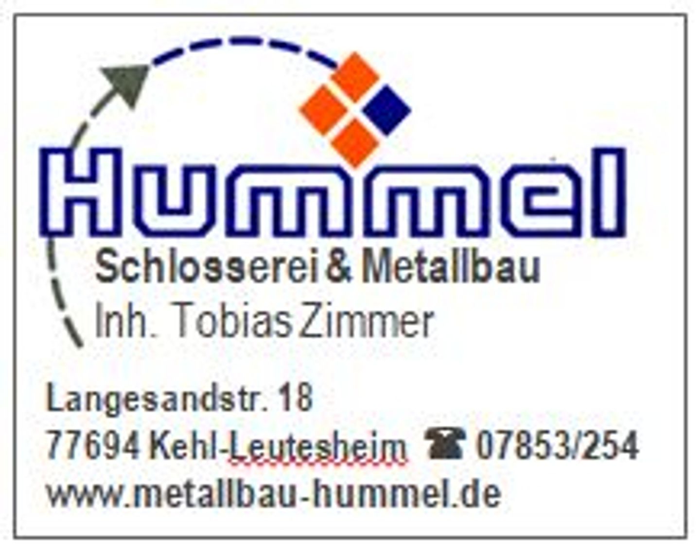 Logo der Firma Metallbau Hummel Inh Tobias Zimmer aus Kehl auf dem Branchenportal Schlosserei.net