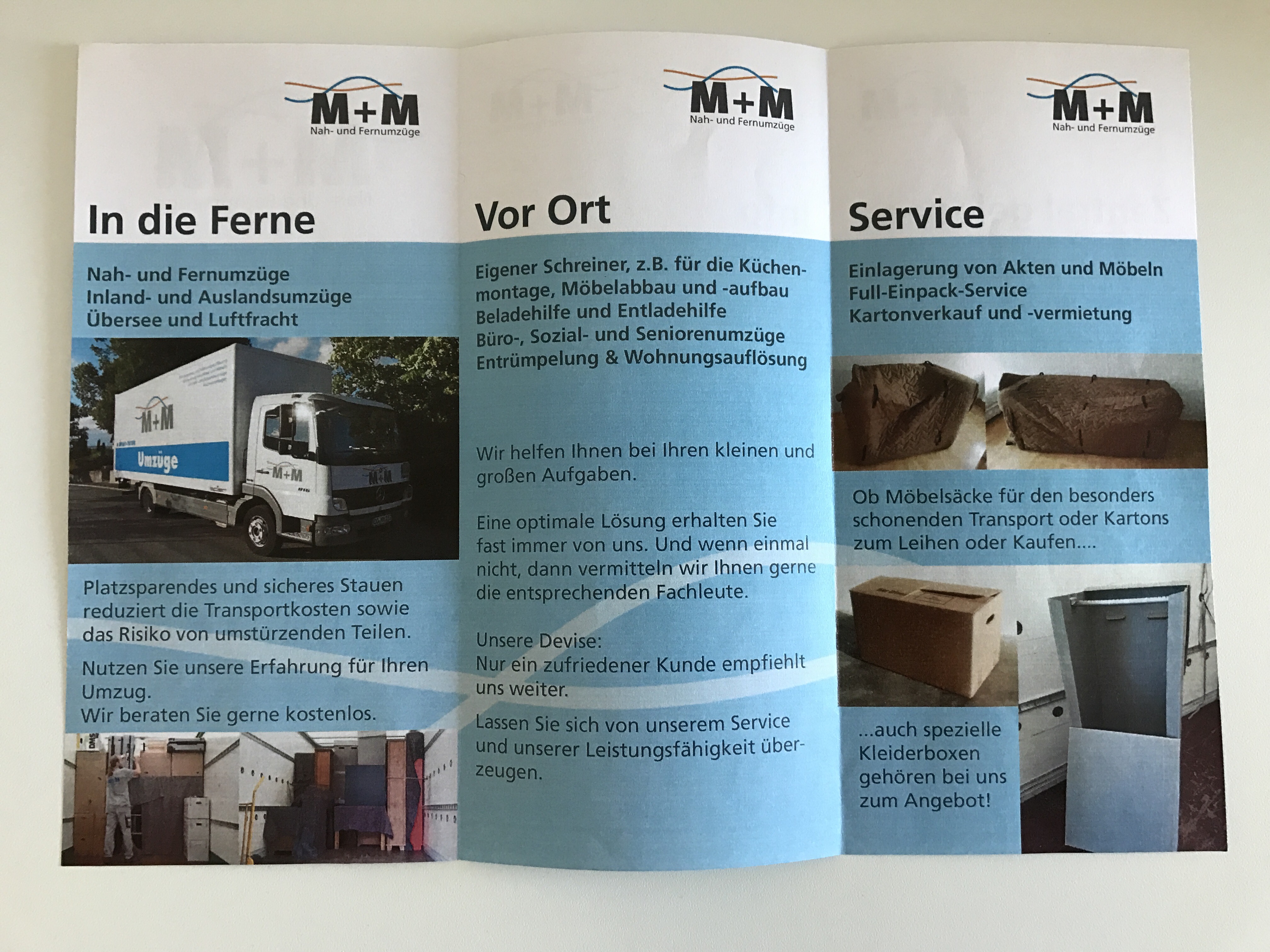 Beispielarbeit von M + M Umzüge - veröffentlicht auf Hausmeisterdienste.net