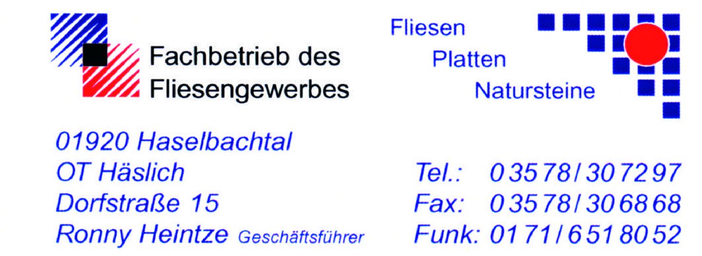 Logo der Firma Heintze Fliesenleger GmbH aus Haselbachtal auf dem Branchenportal Fliesenleger.net