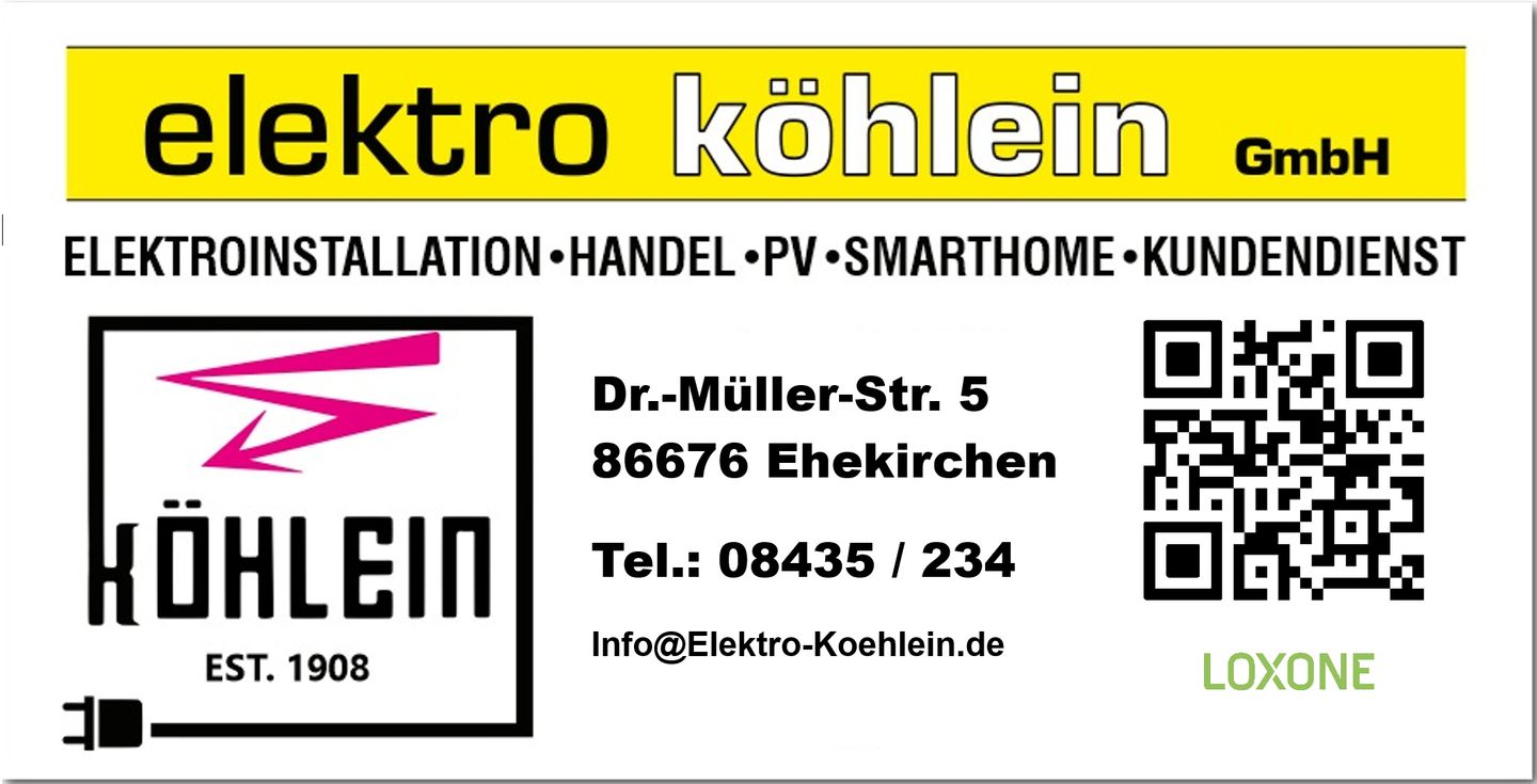 Logo der Firma Elektro Köhlein GmbH aus Ehekirchen auf dem Branchenportal Elektriker.org